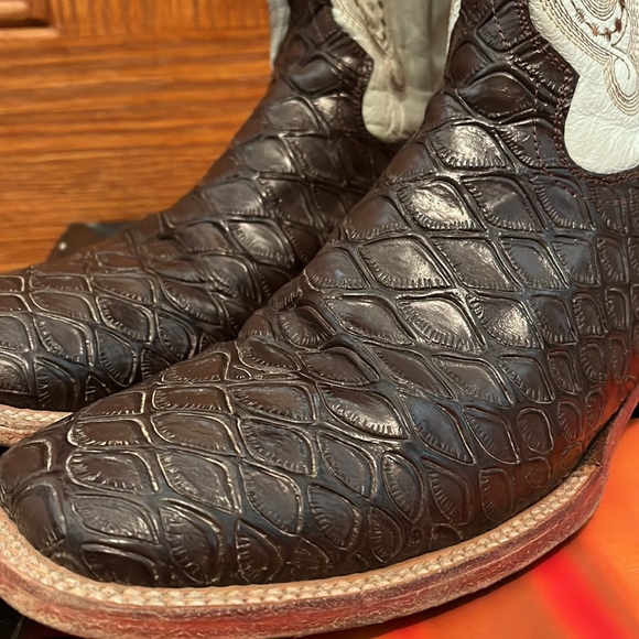 Ferrini Men’s Print Anteater S-Toe Chocolate 9.5D Boots - Picture 3 of 4